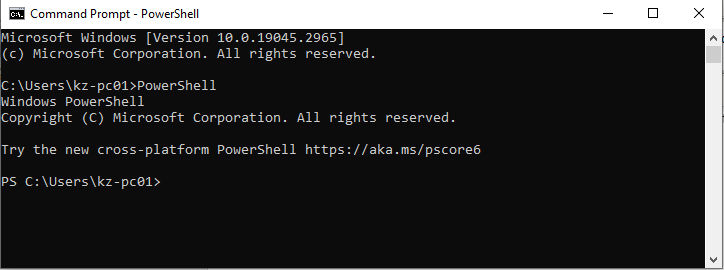 PowerShell Command Prompt